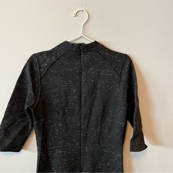 Sea New York dress wool blend mock neck charcoal grey space dye pattern shift - Picture 5 of 9